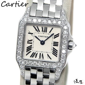 【極美品】 カルティエ サントスドゥモワゼル ダイヤベゼル 【人気モデル】 レディース 腕時計 SS 【送料無料】 Cartier Santos Demoiselle 時計 中古