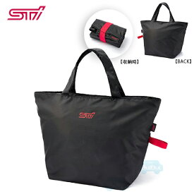 TSG21100490【スバル公式】STI ショッピングバッグ　リップストップ素材でタフ仕様に！【SUBARUオンライン】【STIロゴグッズ】チェリーレッドのSTIロゴ入り♪