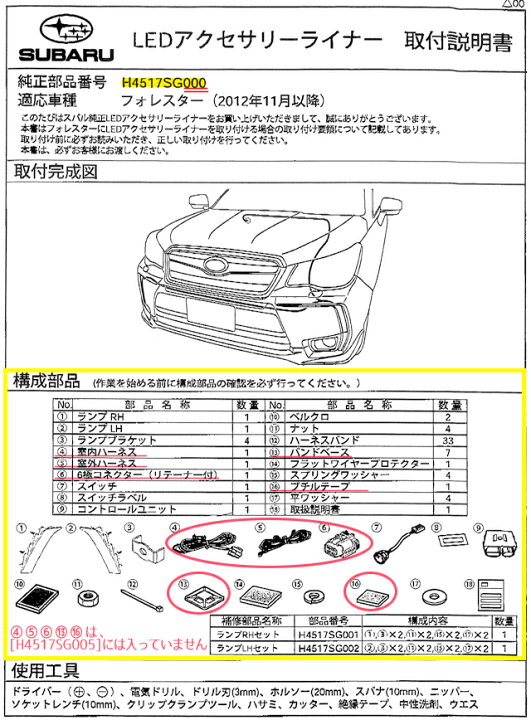 楽天市場 H4517sg000 欠品中 7月下旬ごろ スバル純正 フォレスター ｌｅｄアクセサリーライナー２０１２年１１月 ２０１３年９月 ちいさなクルマ専門店ウイウイ練馬