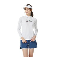 【期間限定価格9/13まで】 【Ws】TコントロールフラワーロゴL/Sポロ / ホワイト