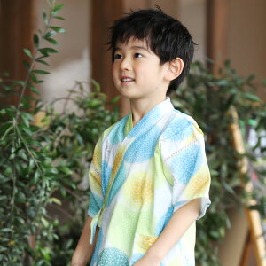 甚平 男の子 女の子 子ども 高島ちぢみ パジャマ サイズ 90 100 110 120 おしゃれ 綿100% WAKKA キッズ ルームウェア 綿 コットン 洗える じんべい 子供部屋着 プレゼント お祭り 花火大会 上下セッ
