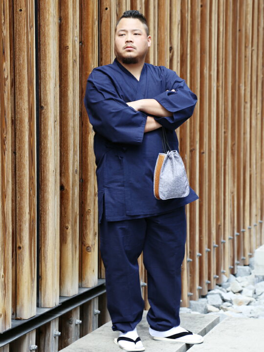 市場 信玄袋 浴衣 男性 紺色地龍雲 メンズ バッグ 着物 巾着 甚平