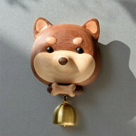 「木製のドアで使える上、傷つけません」マグネット式 ドアベル 柴犬 玄関 チャイム 動物 ドアチャイム …