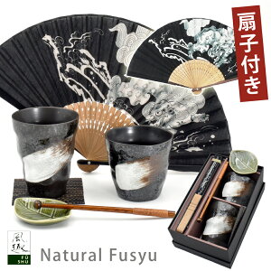 ＼感動と笑顔で最高のプレゼントに！／ ギフト プレゼント 風趣 黒釉白刷毛 ロック ビア 扇子 小皿 マドラー 6点 セ