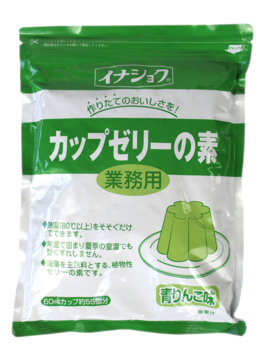 日本全国 送料無料 イナショク 業務用 カップゼリーの素 ６００ｇ 割り引き 青りんご味 ５５個分