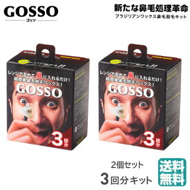 (ミニサイズ)(2個セット) GOSSO ゴッソ 3回分 ブラジリアンワックス 鼻毛脱毛キット (送料無料） あす楽