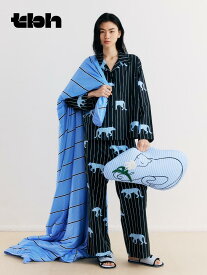 【10%OFF+11倍ポイント】 ルームウェア メンズ レディース パジャマ セットアップ 半袖 短パン ストライプ柄 黒豹 プリント テンセル混 上下セット おしゃれ 夏用 部屋着 カップル ペア プレゼント ギフト 快適 通気性
