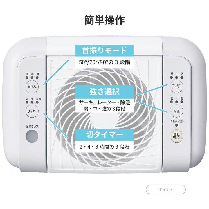 楽天市場】サーキュレーター衣類乾燥除湿機8L 除湿機 IJDC-K80 
