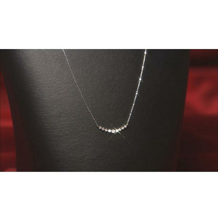 楽天市場】18金台 合計 0.3ct ダイヤ グラデーション ラインネックレス 