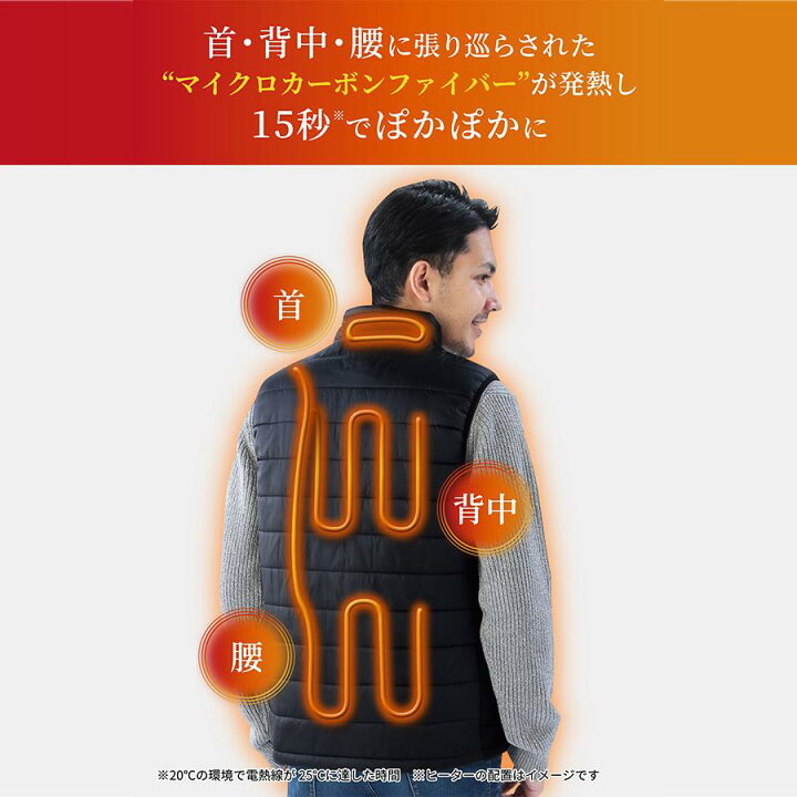 楽天市場】スピードヒート 温熱ベスト ＜ メンズ ＞ ／ 電気ベスト 
