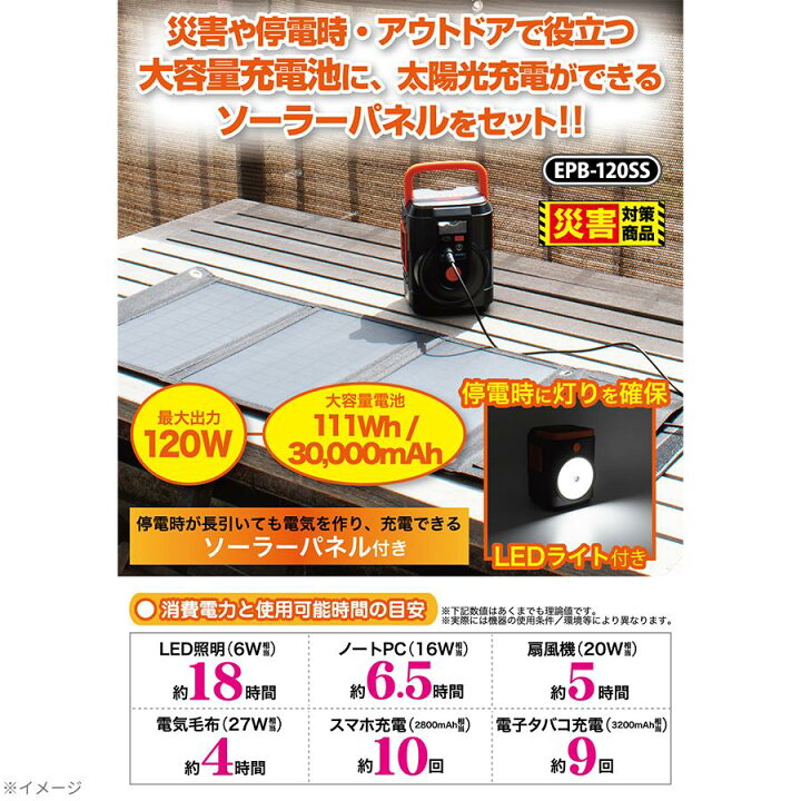 楽天市場】これだけで安心！簡単ポータブル電源・ソーラーパネルセット 