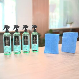ヒバウッドプラス ボトル500ml×4本+マイクロファイバークロス×2枚 ／ ヒバウッドプラス マイクロファイバークロス 防虫剤 防虫スプレー 防虫 虫除け 虫除けスプレー 【TBSショッピング】