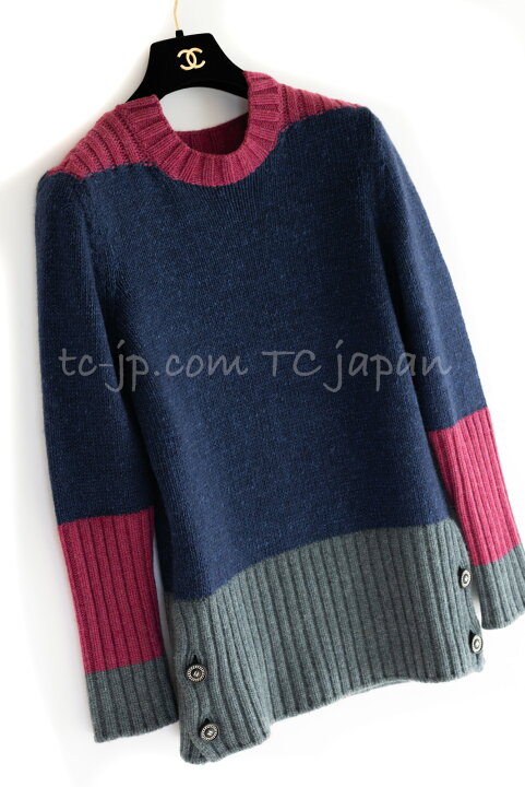 楽天市場】[中古] シャネル セーター CHANEL ネイビー グレー ピンク 