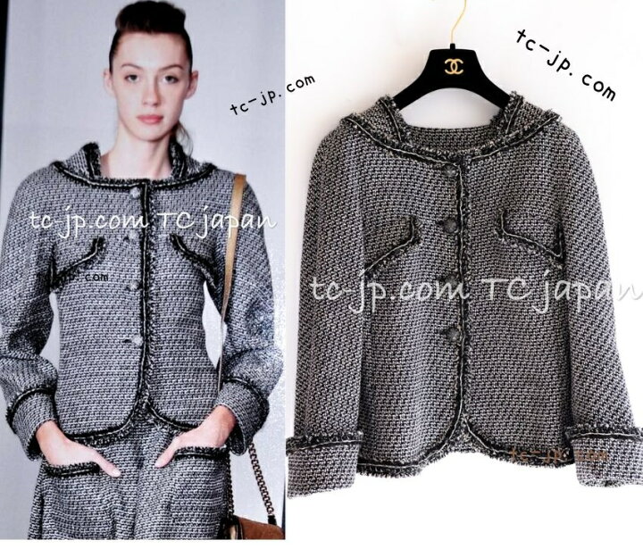 楽天市場】[中古] 75万 シャネル ジャケット CHANEL グレー ブラック  