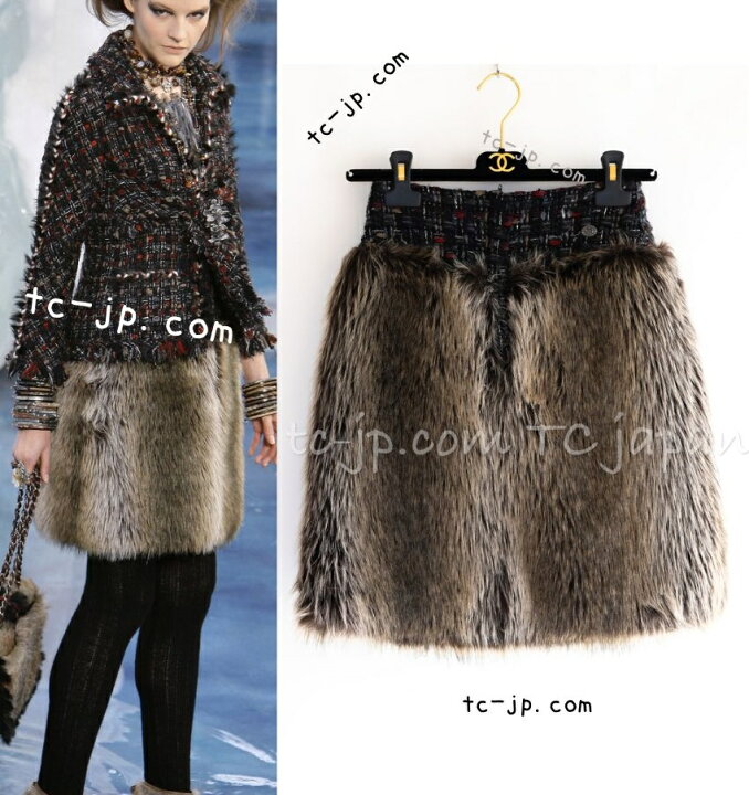 楽天市場】[中古] シャネル スカート CHANEL ブラック レッド ウール 