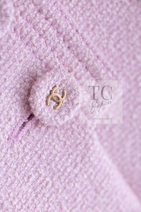 楽天市場】[中古] シャネル ジャケット CHANEL 淡い ピンク CC ボタン 