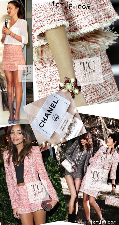 楽天市場】[中古] シャネル ジャケット CHANEL レッド ホワイト 
