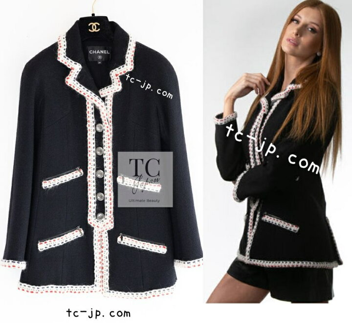 楽天市場】[中古] シャネル ジャケット コート CHANEL 91万 ブラック  