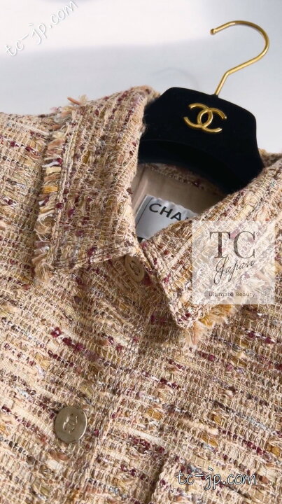 楽天市場】[中古] シャネル ジャケット CHANEL ベージュ ゴールド 