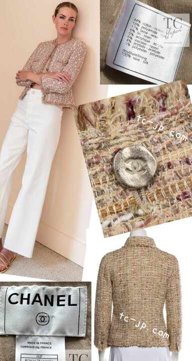 楽天市場】[中古] シャネル ジャケット CHANEL ベージュ ゴールド 