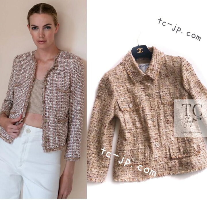楽天市場】[中古] シャネル ジャケット CHANEL ベージュ ゴールド 