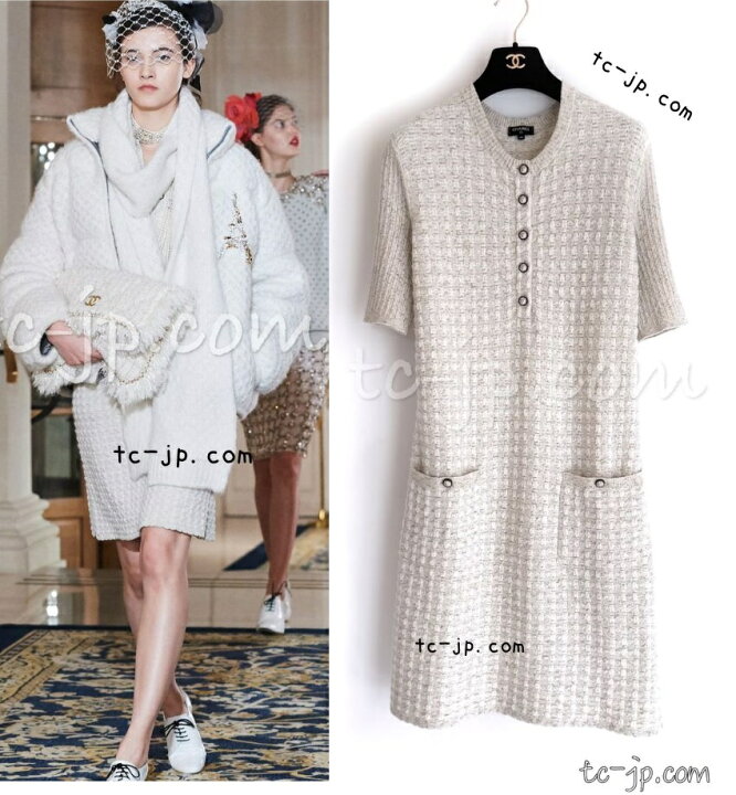 楽天市場】[中古] シャネル ワンピース CHANEL アイボリー ゴールド  