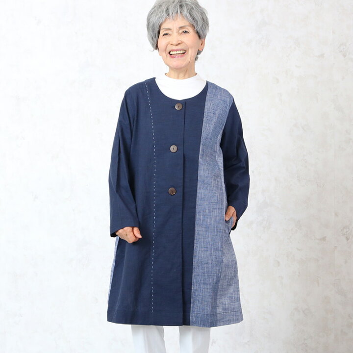 楽天市場 かすりノ カラーコート シニアファッション レディース 70代 80代 春夏 高齢者 服 おばあちゃん 誕生日 ミセス 女性 婦人 プレゼント 実用的 ｔｃマート シニアファッション