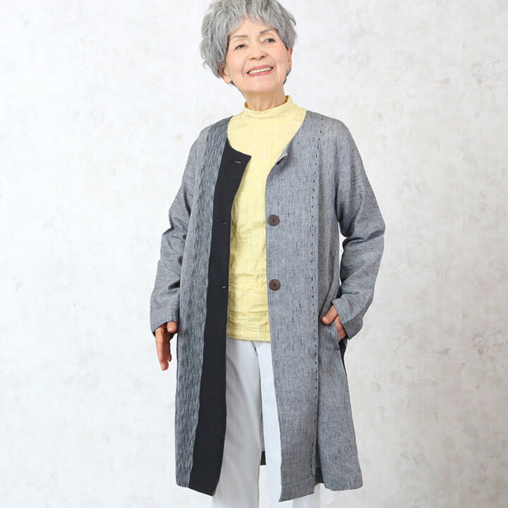 楽天市場 かすりノ カラーコート シニアファッション レディース 70代 80代 春夏 高齢者 服 おばあちゃん 誕生日 ミセス 女性 婦人 プレゼント 実用的 ｔｃマート シニアファッション