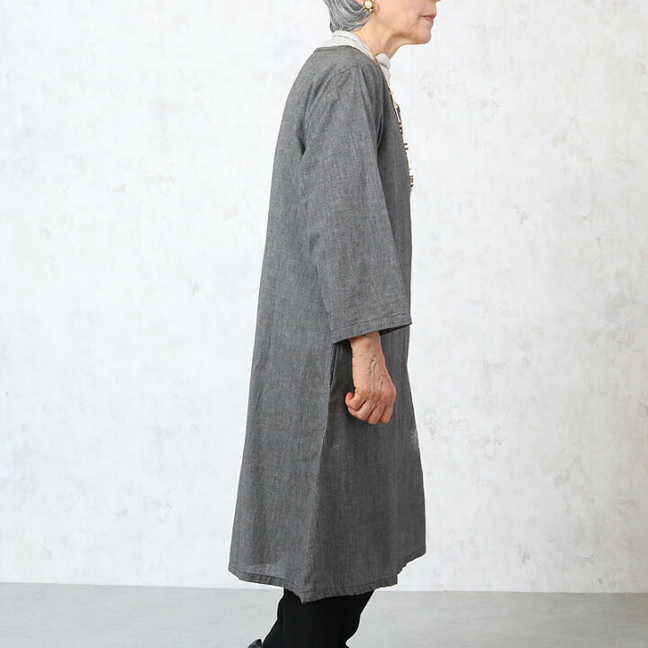上品な 七分袖花刺繍ワンピース シニアファッション 80代 70代 レディース 上品 おしゃれ おばあちゃん 服 母の日 プレゼント ギフト Avmap Gr