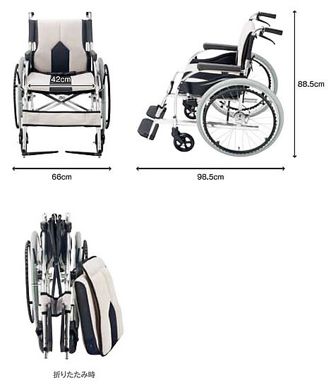 車椅子 軽量 折り畳み アルミ自走用車いす（クッション付車イス） （車椅子 車いす 車イス 送料無料 座幅 自走用 折り畳み 折りたたみ 介護用品  高齢者用 老人用） | ＴＣマート シニアファッション