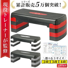 ＼スーパーSALE特価／【現役トレーナーが監修】 踏み台昇降 ステップ台 踏み台 昇降 ステップ トレーニング 踏み台昇降台 踏み台昇降運動 踏み台昇降 自宅 室内 エクササイズ ダイエット フィットネス 2段 3段 4段 有酸素運動 コンパクト