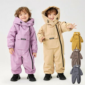 送料無料 ベビーロンパース スノーウェア スキー お出かけ 冬服 スノーボードウェア カバーオール プラスベルベット ジャンプスーツ 雪遊び ジャケット アウター 女児 男児 厚手 長袖 フー