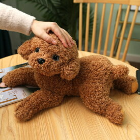 ぬいぐるみ 27cm/33cm/38cm/55cm テディー 抱き枕 プードル 犬 動物 ベッドルーム装飾 やわらかい リアル クッション 低反発 寝かしつけ もこもこ キャラクター 大きい 誕生日 プレゼント カーキ 可愛い 添い寝 縫い包み ダークブラウン