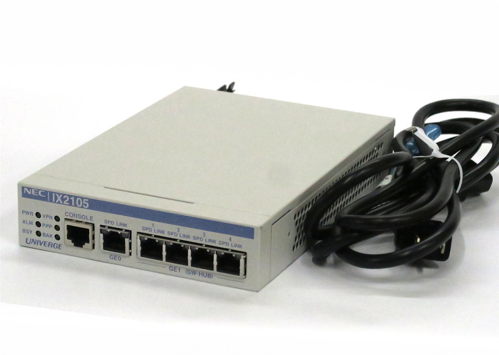 NEC UNIVERGE IX2105 電源内蔵小型VPNルータ 2系統5ポート1000BASE-T搭載 WebUI対応 ファームウェア 設定初期化済 限定タイムセール 20210331 中古 5☆大好評 9.3.11
