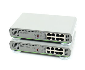 ◇【2台セット】AliedTelesis AT-GS910/8 8ポート1000BASE-T搭載L2スイッチ 底面マグネット足装着 ファンレス 50℃環境対応 動作確認済 【中古】【20240903】