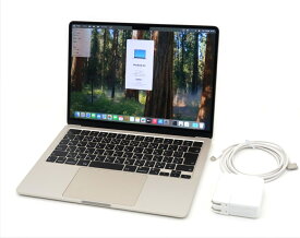 Apple MacBook Air 13インチ M2 2022 スターライト Apple M2 3.49GHz 8GB 256GB(Apple SSD) 13.6インチ(2560x1664) macOS Sequoia 【中古】【20250724】