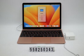 Apple MacBook 12in 2017 A1534 ローズゴールド Core m3 7Y32 1.2GHz/8GB/256GB/WQXGA(2304x1440) バッテリーメッセージあり【中古】【20251112】