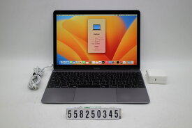 Apple MacBook 12in 2017 A1534 スペースグレイ Core m3 7Y32 1.2GHz/8GB/256GB/WQXGA(2304x1440) バッテリーメッセージあり【中古】【20251112】