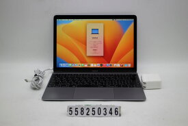 Apple MacBook 12in 2017 A1534 スペースグレイ Core m3 7Y32 1.2GHz/8GB/256GB/12W/WQXGA(2304x1440) キー文字消えあり【中古】【20251112】