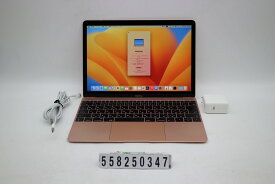 Apple MacBook 12in 2017 A1534 ローズゴールド Core m3 7Y32 1.2GHz/8GB/256GB/WQXGA(2304x1440) バッテリーメッセージあり【中古】【20251112】