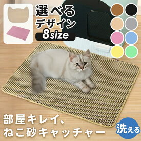 猫砂マット 砂取りマット 猫砂 マット 大 大判 砂取り 猫 トイレマット 猫用 猫砂キャッチャー トイレ 猫トイレ用品 ペット 砂利 ねこ型 ネコ 二重構造 滑り止めマット 清潔 簡単 飛び散り防止 掃除 お手入れ とびちり