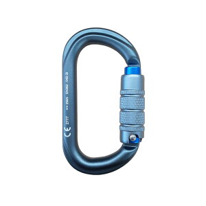 TREEPRO �g���v���A�N�V���� �A���~�I�[�o���J���r�i �`�^���O���[×�u���[ Aluminium Oval Karabiner Titaniumgray×Blue