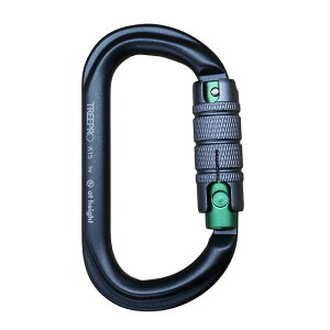 TREEPRO �g���v���A�N�V���� �A���~�I�[�o���J���r�i �`�^���O���[×�O���[�� Aluminium Oval Karabiner Titaniumgray×Green