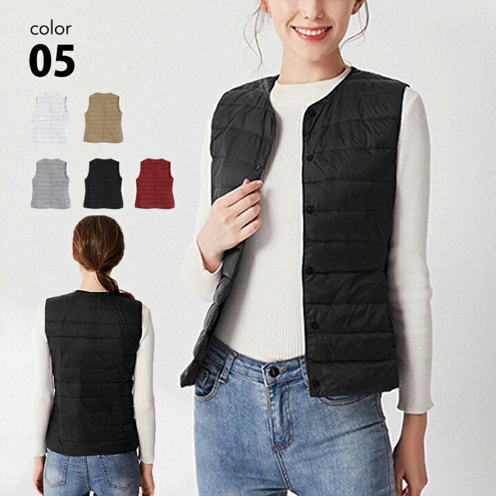 楽天市場 ライトダウンベスト レディース 羽毛 ホワイトダックダウン ライトダウン ダウンベスト 女性 春 秋 冬 軽量 防寒 インナーベスト ホワイト カーキ グレー ブラック レッド M L Xl ノーカラー トップス ダウン 軽量ダウン 暖かい コートイン コンパクト インナー 楽天市場 ライトダウンベスト レディース 羽毛 ホワイトダックダウン ライトダウン ダウンベスト 女性 春 秋 冬 軽量 防寒 インナーベスト ホワイト カーキ グレー ブラック レッド M L Xl ノーカラー トップス ダウン 軽量ダウン 暖かい コートイン コンパクト インナー