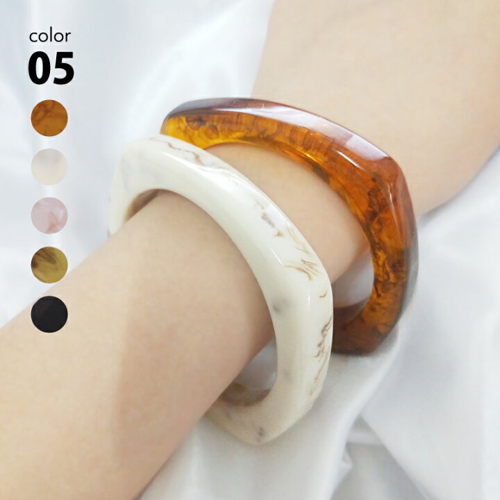 楽天市場】着脱簡単 べっ甲風 バングル アクセサリー レディース 春 夏 