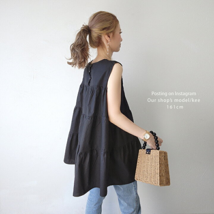 楽天市場】ティアードチュニック チュニック ノースリーブ ブラウス  