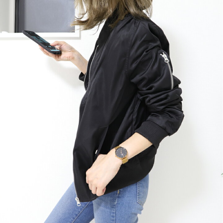 楽天市場 Ma 1 レディース 薄手 中綿ぬき ジャンパー ブルゾン レディース ジャケット アウター エムエーワン フライトジャケット ミリタリージャケット 秋 スタジャン コート アメカジ 黒 ブラック カーキ ネイビー グレー レッド ホワイト 白 カジュアル
