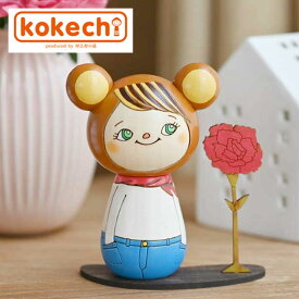 卯三郎の孫kokechi お気に入り くま カーネーション 木製 日本製 手作り お祝い ギフト プレゼント こけし くま 母の日 カーネーション 花 セット インテリア 人形 毎年飾れる 雑貨 ブラウン おしゃれ
