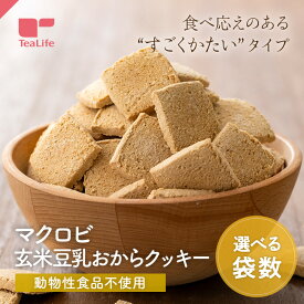 マクロビ 玄米豆乳おからクッキー 250g ( ハードタイプ プレーン クッキー おからクッキー マクロビクッキー 堅焼き 固焼き 訳アリ 割れ 豆乳おからクッキー マクロビオティック マクロビ派 ザクザク 送料無料 備蓄 非常食 送料無料 ティーライフ )