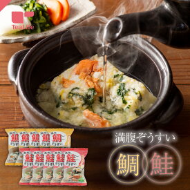 《ごろっと具材が贅沢》満腹ぞうすい 10食セット 鯛ぞうすい／鮭ぞうすい ( フリーズドライ インスタント 具材たっぷり 本格 白だし 手軽 お湯を注ぐだけ 食事 ごはん 置き換え おいしい ファスティング の回復食終了後の食事にも 備蓄 非常食 非常用 ごはん ティーライフ )
